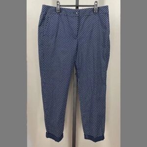 NEW Talbots Pants Womens 10 blue gray dot chino straight leg weekend preppy